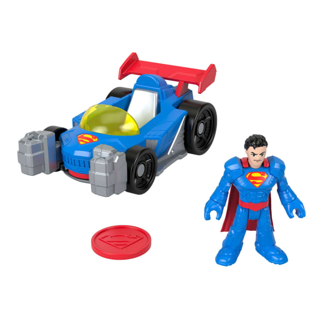 Fisher-Price Imaginext DC Super Friends Metal Force Supermobile, Macchinina Giocattolo E Action Figure Di Superman