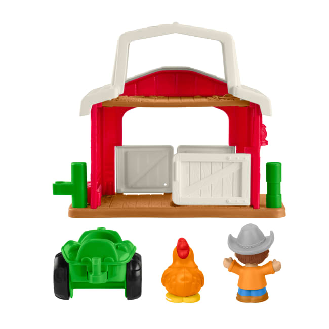 Fisher-Price Little People Farma i traktor + 2 figurki Zabawka Zestaw prezentowy dla małych dzieci