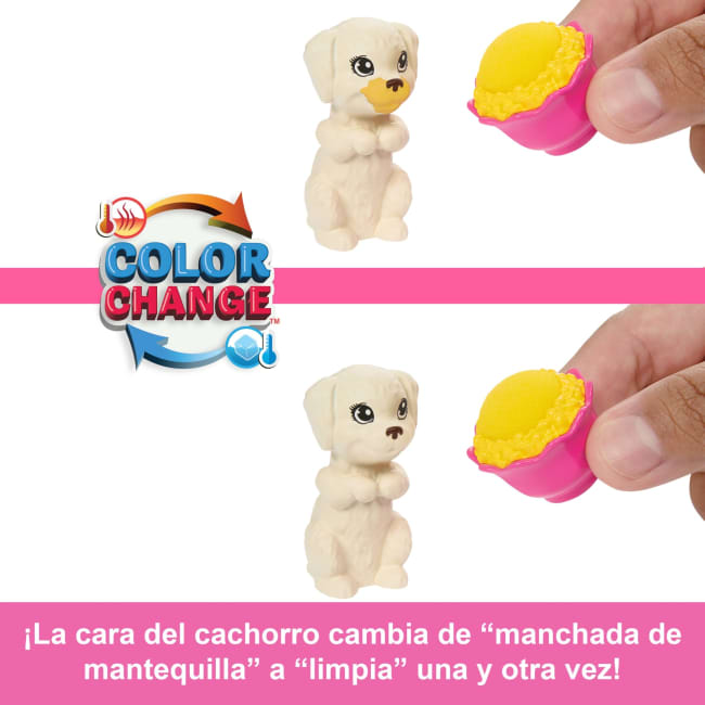 Conjunto De Juego Barbie Y Cachorro Fiesta De Pijamas Con 2 Figuras De Perrito De Juguete Y Más De 10 Accesorios, Cambio De Color