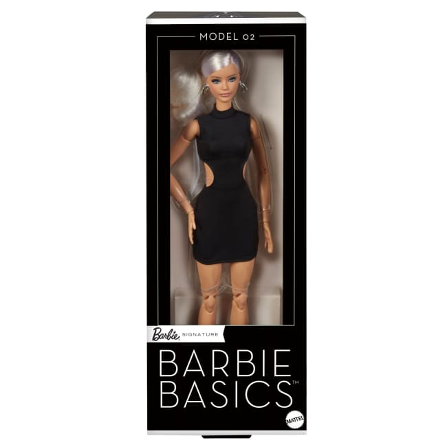 Barbie Basics Collectible Doll, Model 02 With Blonde Hair in Black Dress & Gladiator Boots