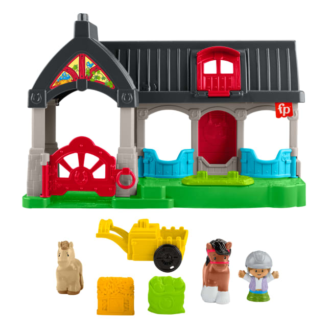 Conjunto De Juego Establo Nuestros Amigos Los Caballos De Little People De Fisher-Price Con Sonidos Y 6 Piezas De Juego