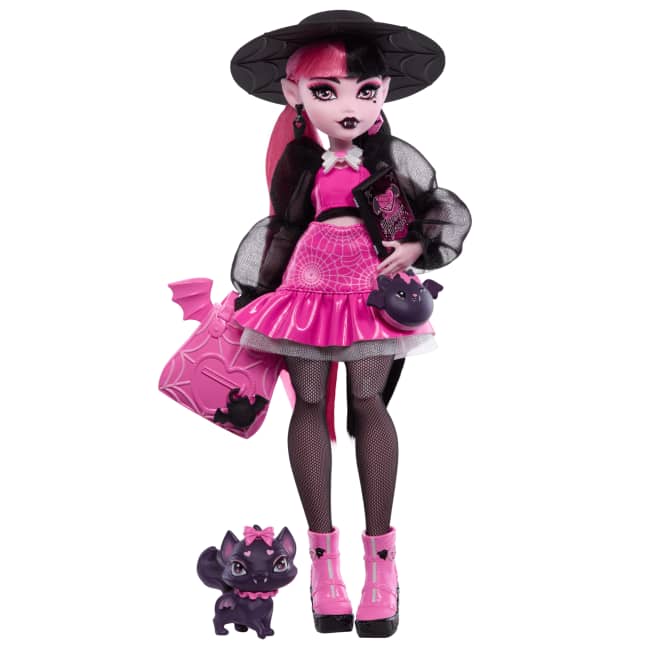 Muñeca De Moda Draculaura De Monster High Con Su Mascota Count Fabulous, Incluye Varios Accesorios