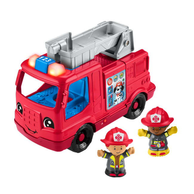 Fisher-Price Little People Feuerwehrauto mit Musik, Spielzeug mit Lichtern für Kleinkinder und mit 2 Figuren, Mehrsprachige Version