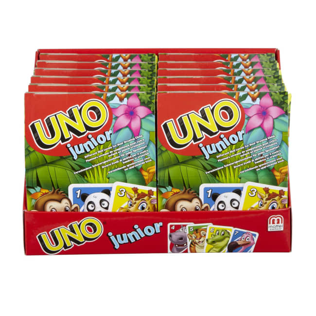 Mattel Games Juego De Cartas UNO Junior, Juego De Mesa Para Niños Con Dibujos De Animales (Mattel Gpm86)