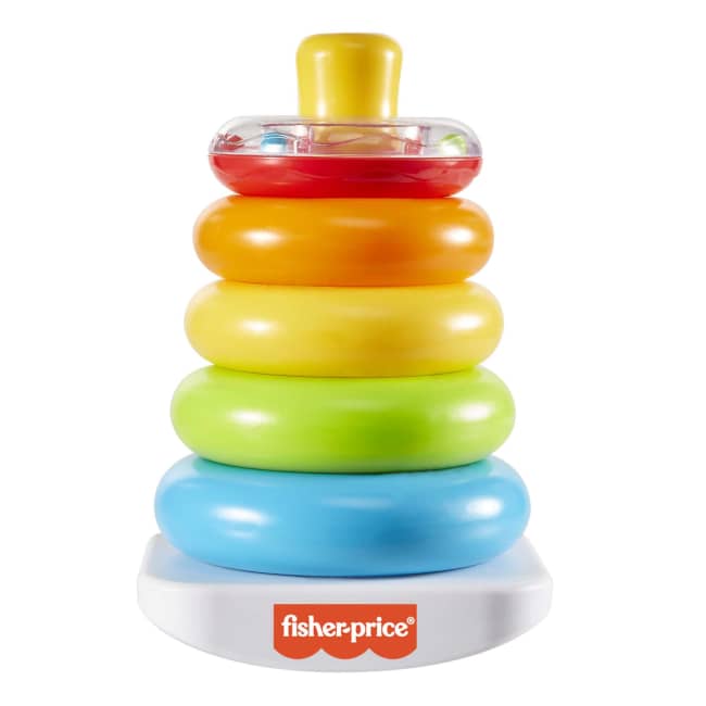 Fisher-Price Farbring Pyramide, Steckspiel-Zeug, Stapelturm, Stapelspielzeug