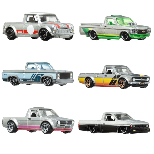 Hot Wheels 1:64 Scale Die-Cast Toy Cars & Trucks, Set Of 6 Zamac Vehicles (Styles May Vary) [Walmart Exclusive]