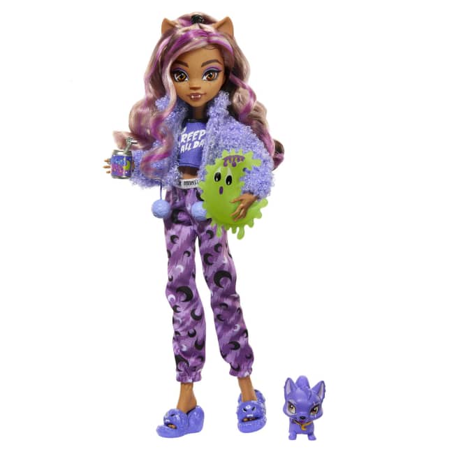 Monster High-Coffret Soirée Pyjama Clawdeen Wolf-Poupée Et Accessoires