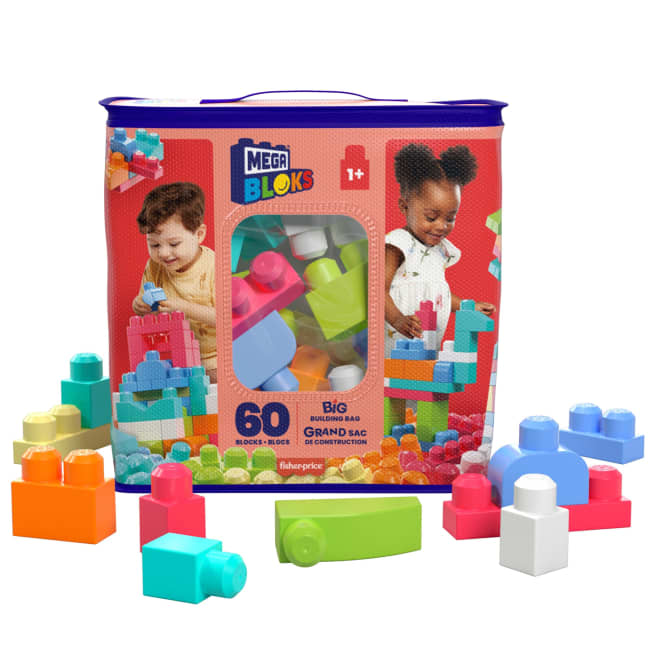 MEGA BLOKS First Builders Klocki 60 elementów Torba różowa