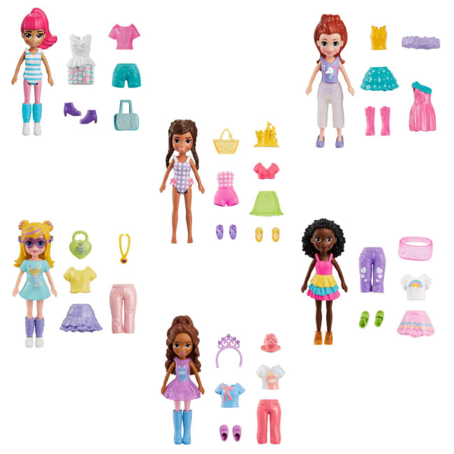 Polly Pocket Κούκλες Και Αξεσουάρ, Κούκλα Polly 7,6 Εκ. Με 5 Αξεσουάρ