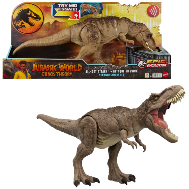 Jurassic World Chaos Theory All-Out Attack Tyrannosaurus Rex Dinosaur Action Figure Toy
