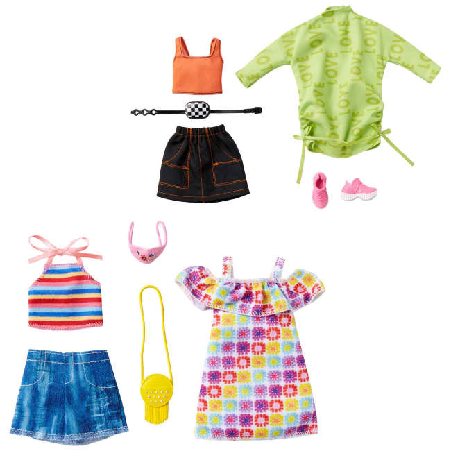 Ropa De Barbie: 2 Conjuntos Y 2 Accesorios Para Barbie