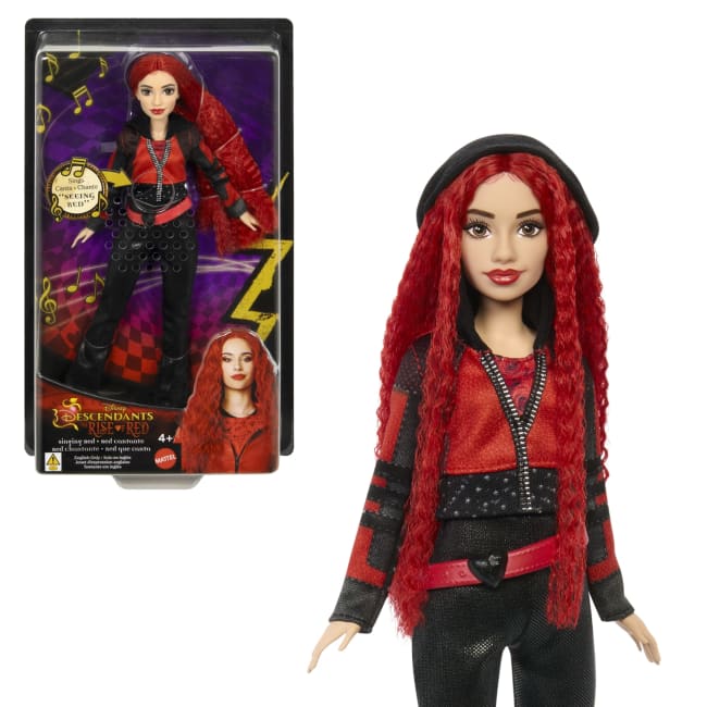 Muñeca Cantarina De Red Inspirada En Descendants: The Rise Of Red Con Ropa Y Accesorios Inspirados En La Película, Canta “Seeing Red”