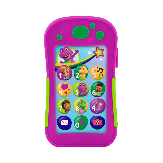 Fisher-Price Barney's World Hey Barney Phone Musical Toddler Toy With Lights For Kids, Multilanguage Version