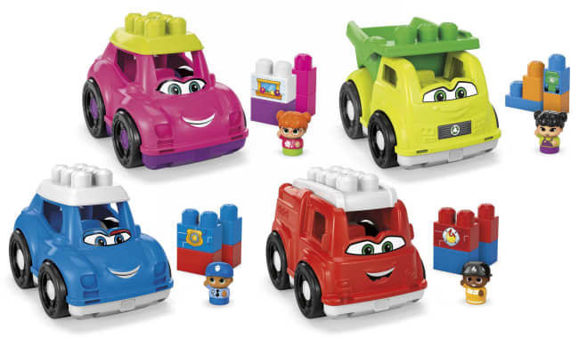 MEGA BLOKS First Builders Lil' Vehicles Collection Toy Building Blocks For Toddlers