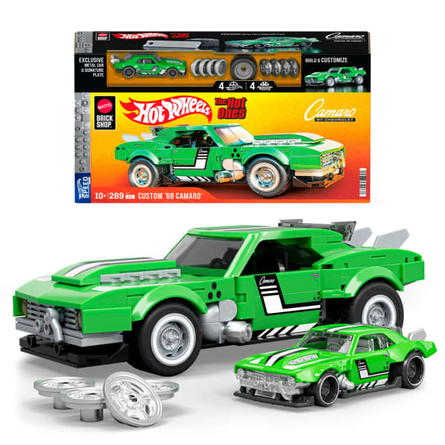 Conjunto De Construcción Del Custom'68Camaro De Hot Wheels De Mattel Brick Shop (289Piezas) Para Coleccionistas