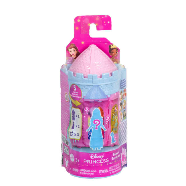 Disney Princess Tower Surprise Mini Bambole, Playset Impilabili Con 5 Sorprese (I Modelli Possono Variare)
