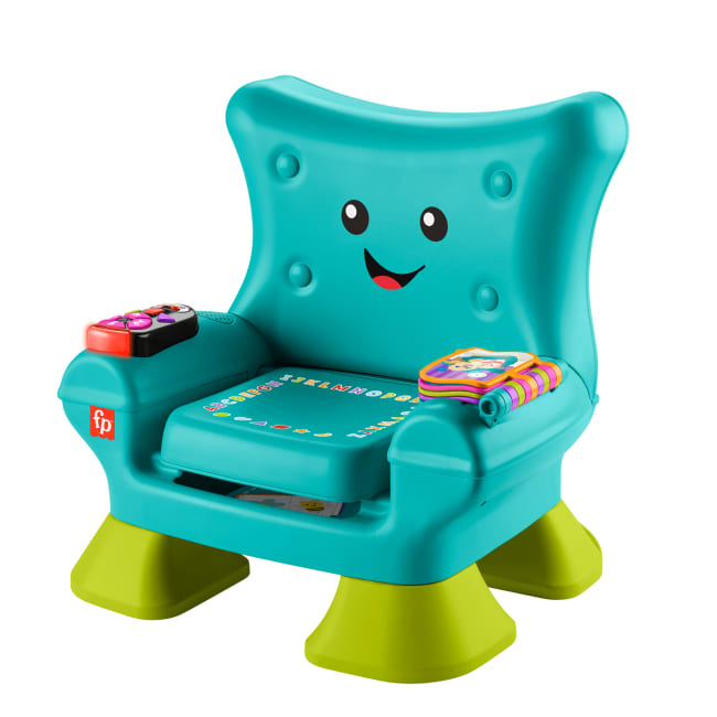 Fisher-Price Laugh & Learn Smart Stages Silla Juguete De Aprendizaje Electrónico De Color Turquesa Para Niños Y Niñas, Versión En Español