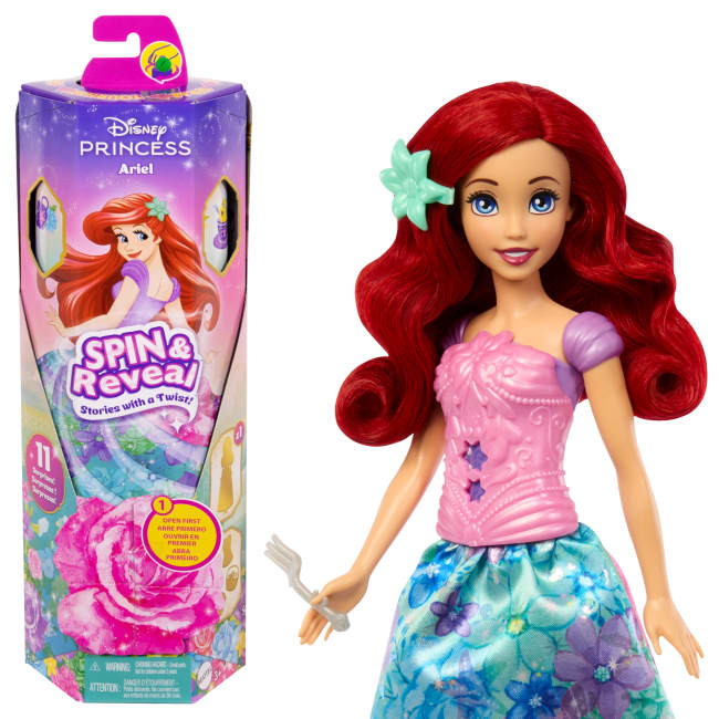 Disney Prinzessin Spin & Reveal Arielle-Modepuppe Und Accessoires Mit 11 Überraschungen