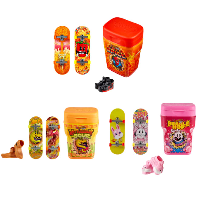 Contenitore Hot Wheels Skate Con 2 Esclusive Tavole E 1 Paio Di Scarpine Da Skate Rimovibili Nella Custodia