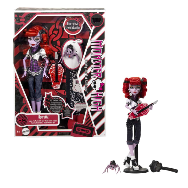 Muñeca Operetta Boo-Riginal Creeproduction De Monster High Con Diario, Soporte Para La Muñeca Y Mascota