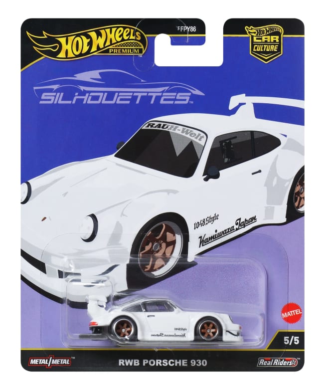 Hot Wheels Premium Car Culture Silhouettes Porsche 930 Rwb Sammel-Spielzeugauto