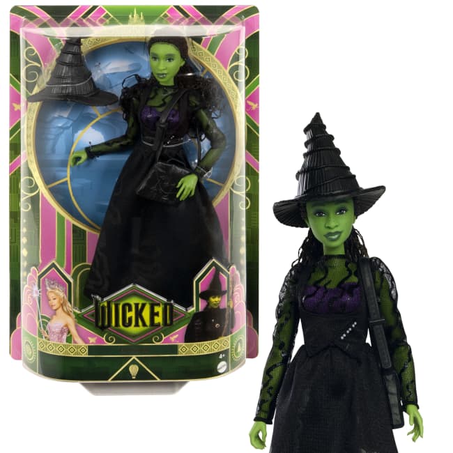 Mattel-Wicked-Puppe Elphaba mit Accessoires und abnehmbaren Outfits