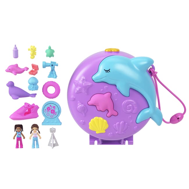 Polly Pocket-Sauvetage Du Dauphin-Coffret 2 Mini-Figurines Et Animaux