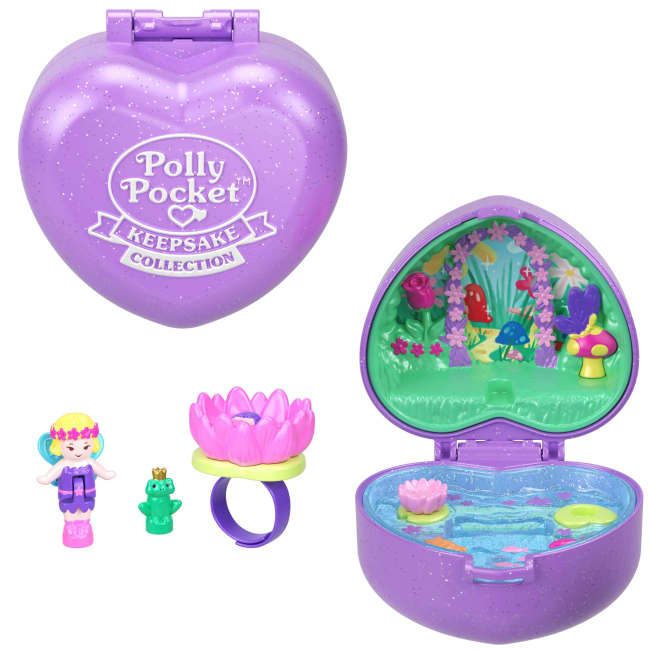 Polly Pocket Collector, Nostaljik Yüzük Kutusu Serisi, Mikro Bebek Ve Mikro Oyun Seti, Hatıra Koleksiyonu Mücevher Kutusu