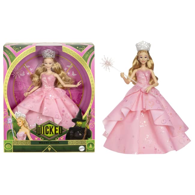 Universal Pictures Wicked Glinda, Bambola Deluxe Snodata Con Capelli Intrecciati, Accessori E Outfit Rimovibile - Prossimamente