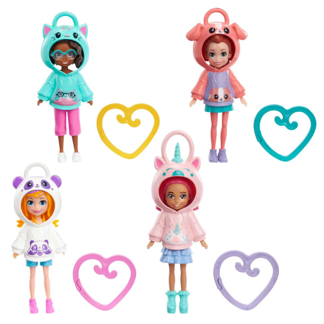 Polly Pocket Ταξιδιωτικά Παιχνίδια, Κούκλα Με Φουτεράκι Και Κλιπ Σε Σχήμα Καρδιάς