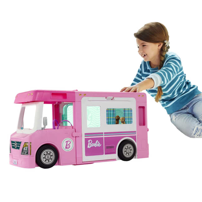 Barbie - Camping-Car De Rêve 3-En-1 - Véhicule Pour Poupée Mannequin - 3 Ans Et +