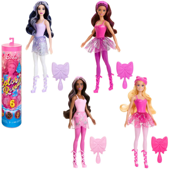 Barbie Color Reveal Serie Ballerina, Bambola E Accessori Con 6 Sorprese Ispirate Al Balletcore (I Modelli Possono Variare)