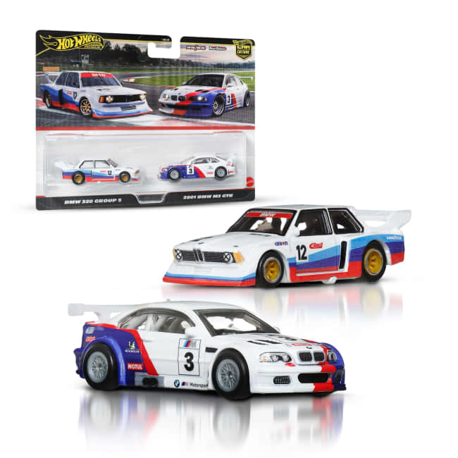 Hot Wheels Premium Car Culture Bmw Race Cars 2-Pack, 1:64 Scale Toy Cars For The Adult Collector