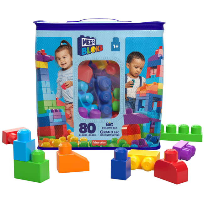 MEGA BLOKS First Builders Klocki 80 elementów Torba niebieska