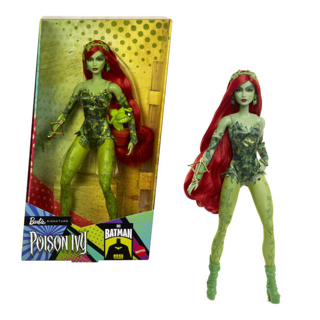 Barbie Signature Poison Ivy, Bambola Da Collezione Con Corpo Snodabile, Abito Iconico E Accessori, Da Collezione Dc Batman 85° Anniversario, Hrm51