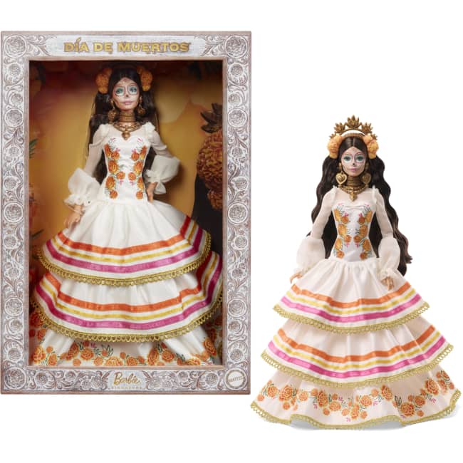 Barbie Signature Día De Muertos 2025, Bambola Da Collezione in Abito Color Crema Con Volant