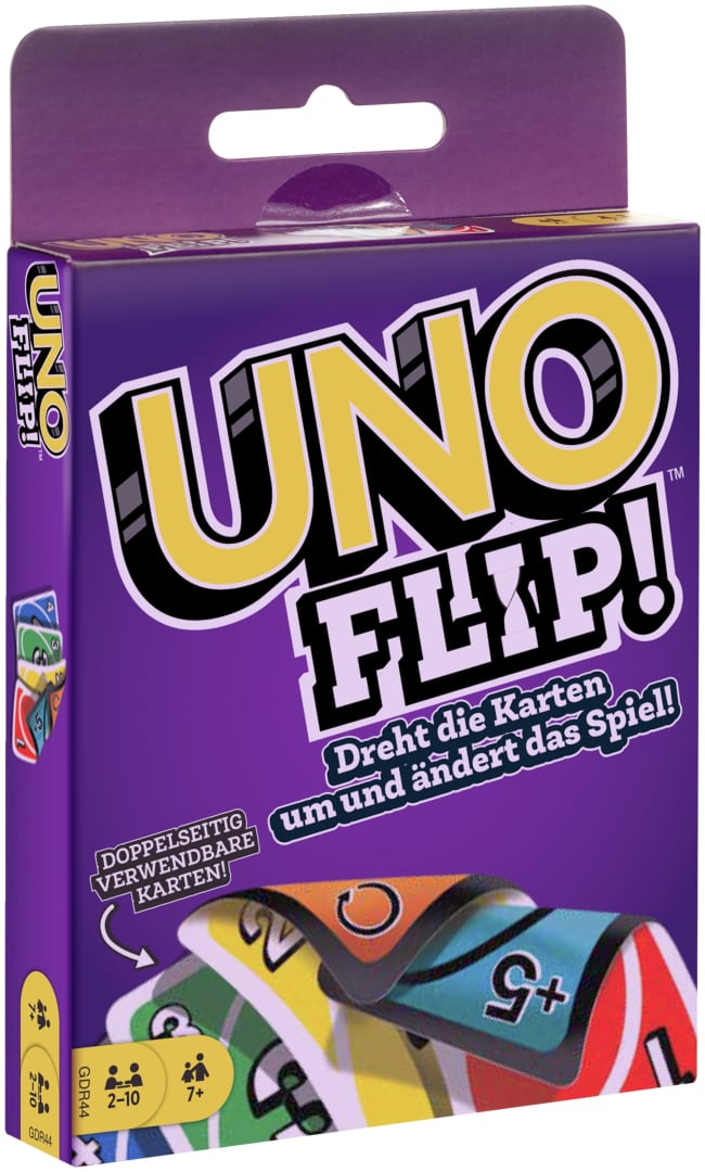 Mattel Games UNO Flip, Kartenspiel, Gesellschaftsspiel, Familienspiel, Kinderspiel