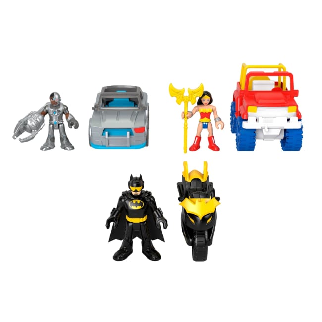 Imaginext DC Super Friends Batman Gift Set With Wonder Woman And Cyborg, 9 Piece Preschool Toy