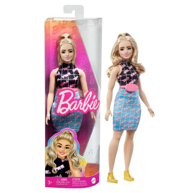 Barbie-Puppe, Kurvige Blondine Im Girl-Power-Outfit, Barbie Fashionistas