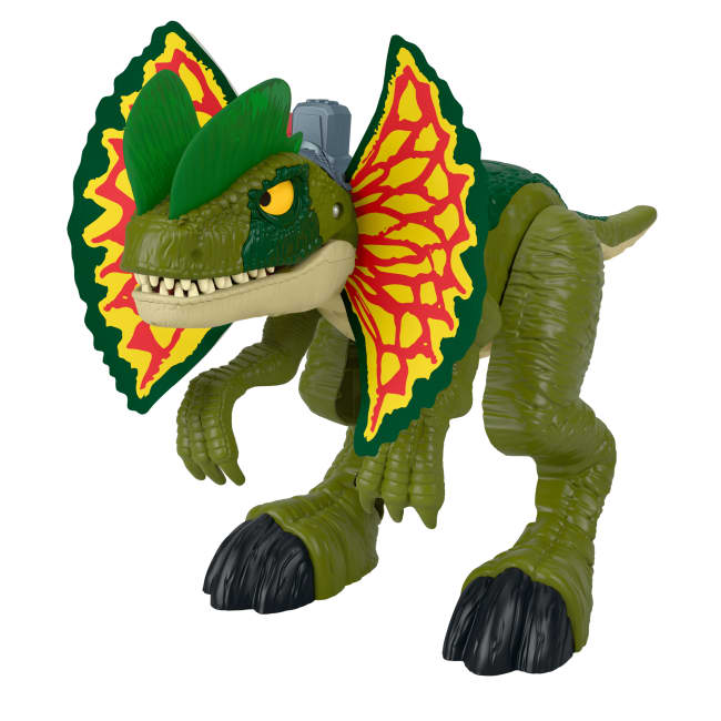 Imaginext Jurassic World Thrash Attack Dilophosaurus Dinosaur Toy With Lights & Sounds For Kids