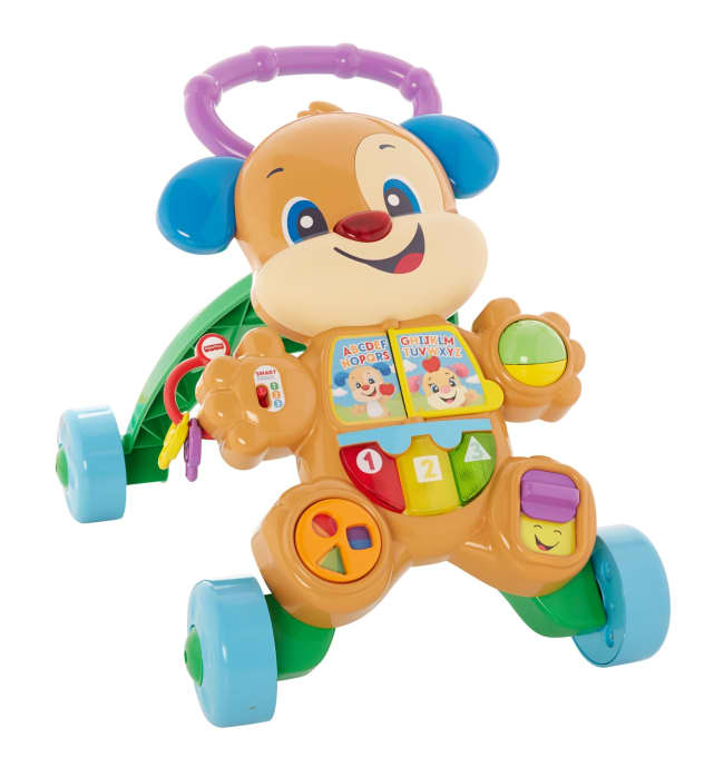 Fisher-Price „Ucz się i śmiej!” Chodzik-Pchacz Szczeniaczka Uczniaczka Interaktywna zabawka edukacyjna dla niemowląt i małych dzieci 6–36 mies. Wersja wielojęzykowa