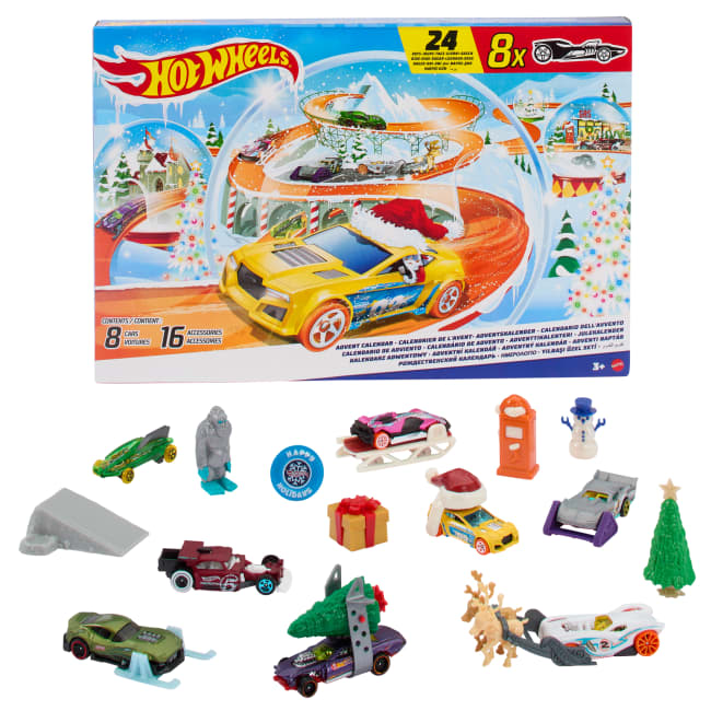 Hot Wheels-Calendrier De L’Avent 2024-8 Voitures Et 16 Accessoires