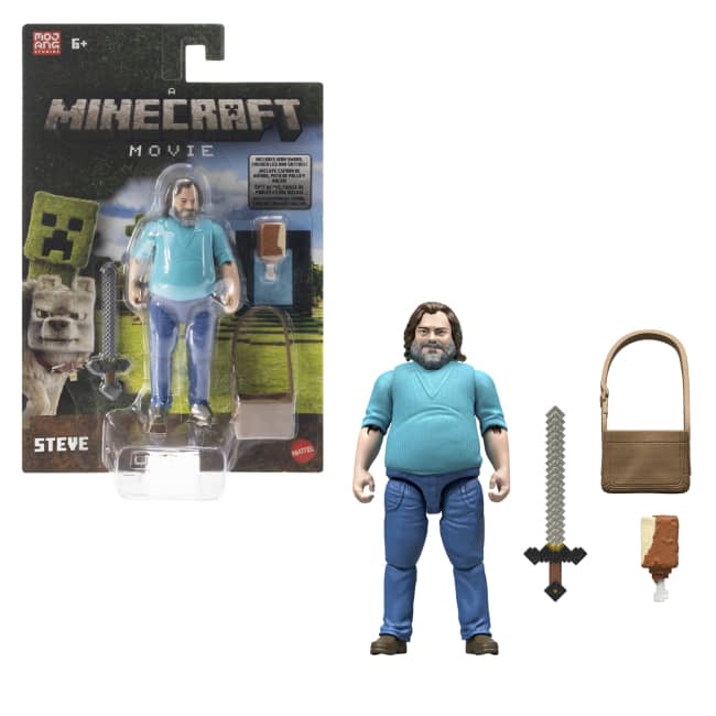 Figura De Acción Y Accesorios De Steve De Minecraft, Conjunto Con Una Figura De 10,16Cm Inspirado En “Una Película De Minecraft”.