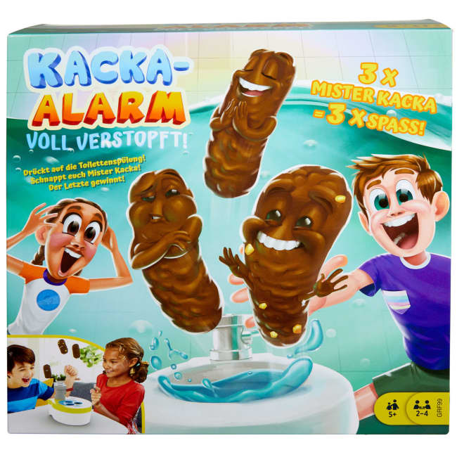 Mattel Games Kacka-Alarm! Voll Verstopft, Kinderspiel, Aktionsspiel