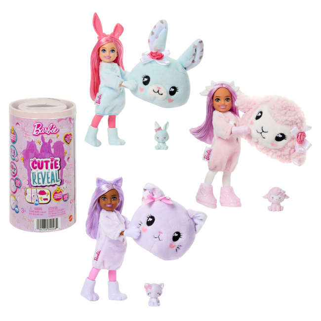 Barbie Cutie Reveal Cuddly Series Chelsea Small Dolls & Accessories, 6 Surprises