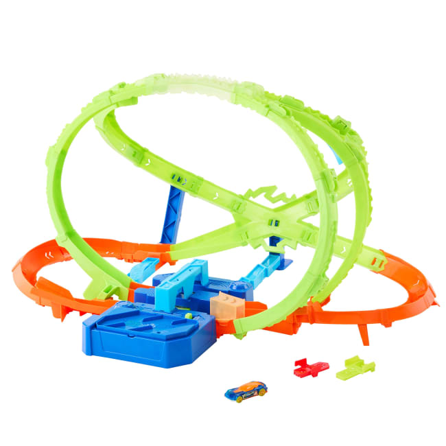 Hot Wheels Stunt Tracks Hypersphere Crash With 1 Die-Cast Car in 1:64 Scale
