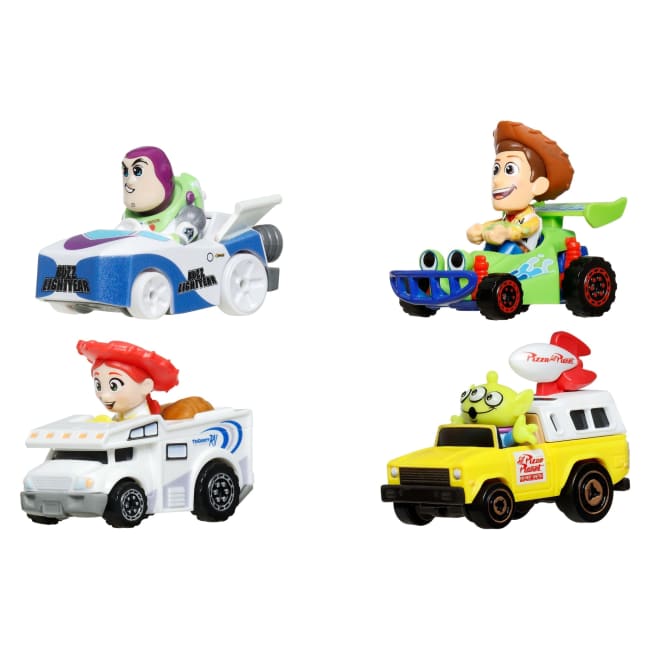 Hot Wheels Racerverse, Set Of 4 Die-Cast Hot Wheels Cars With Pop Culture Characters As Drivers