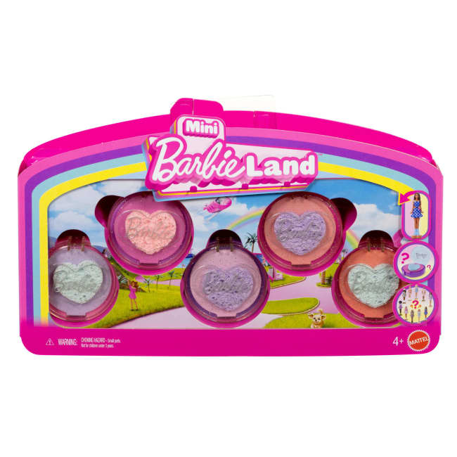 Barbie Mini Barbieland 5-Pack Fashionistas Dolls, 1.5-Inch Dolls in “Blush” Containers