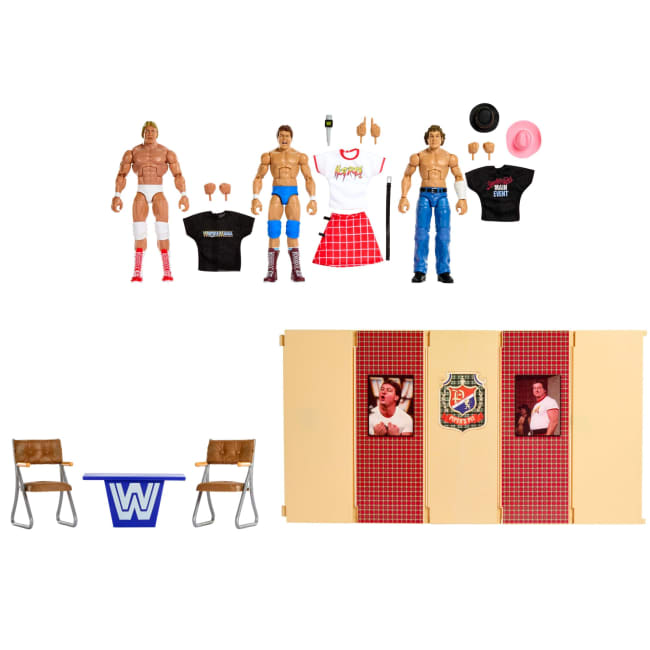 WWE Elite Collection Piper's Pit Set Of 3 Collectible 6-Inch Action Figures & Accessories
