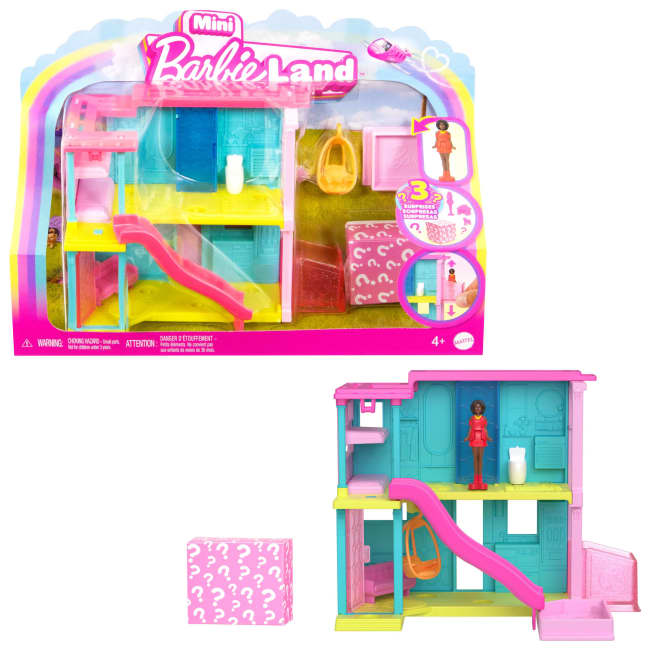 Barbie Mini Barbieland Doll House Playsets With 1.5-inch Doll, Furniture & Accessories